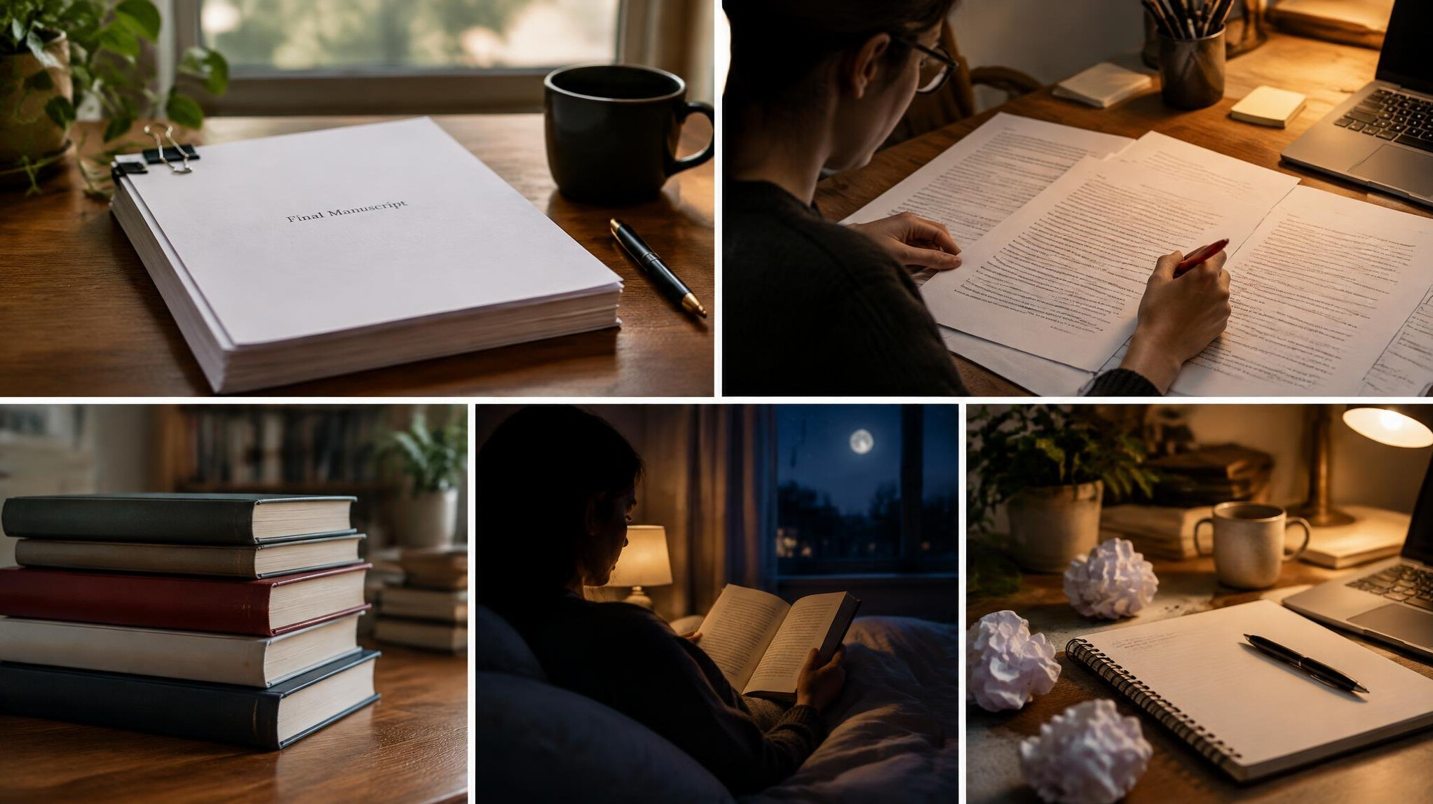 finished manuscript on table