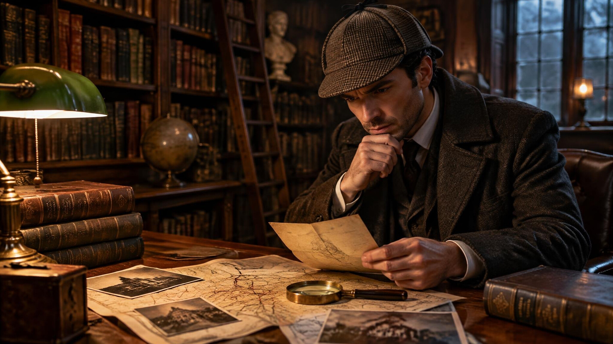detective reading clues