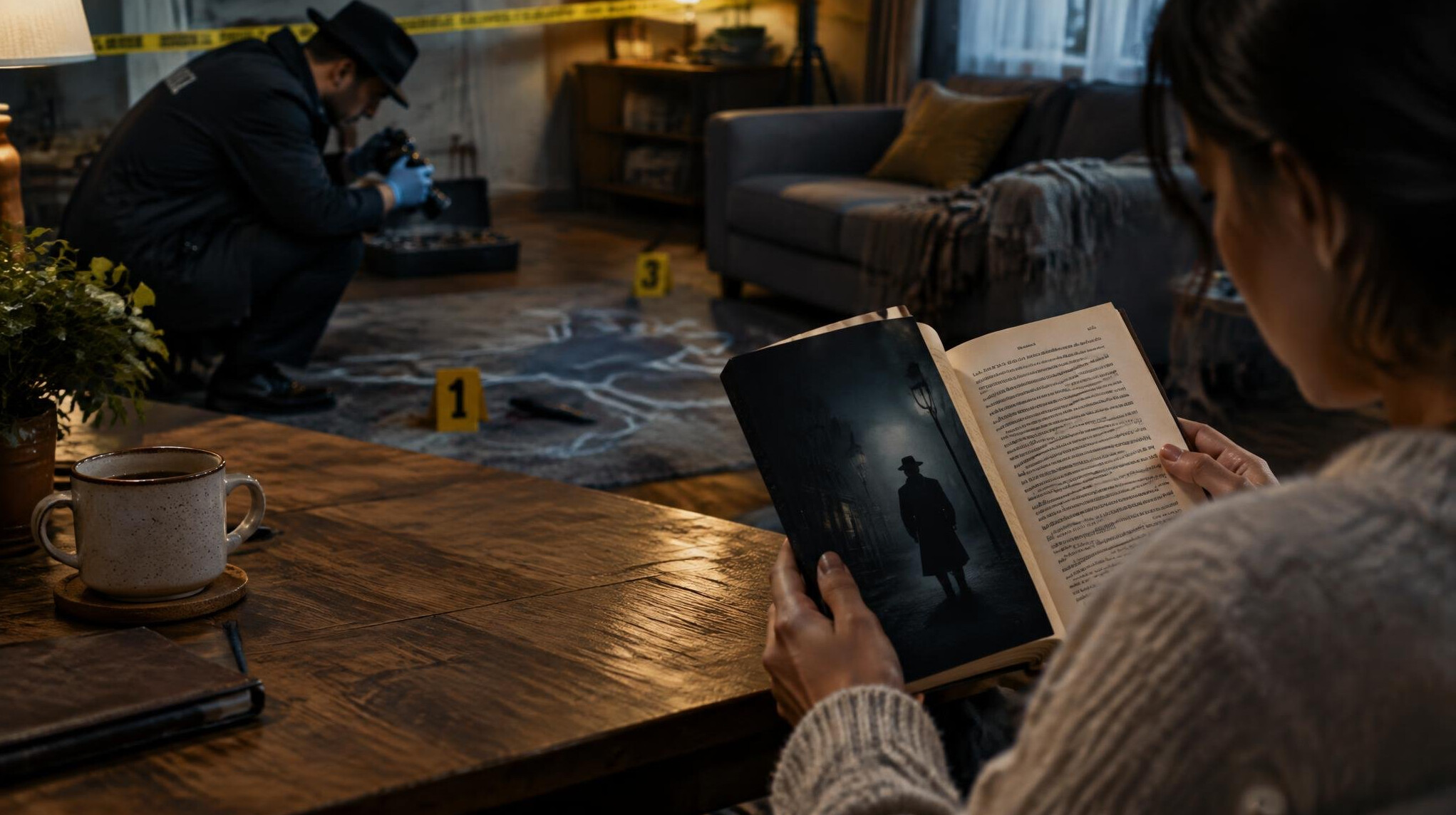 detective investigating scene