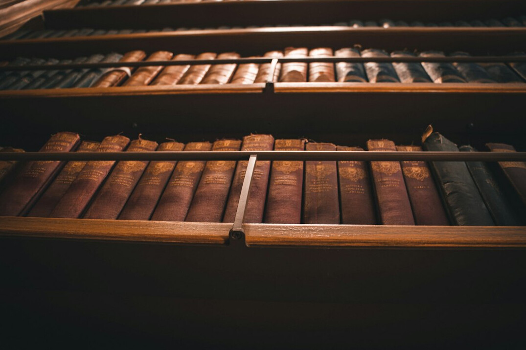 old library bookshelves
