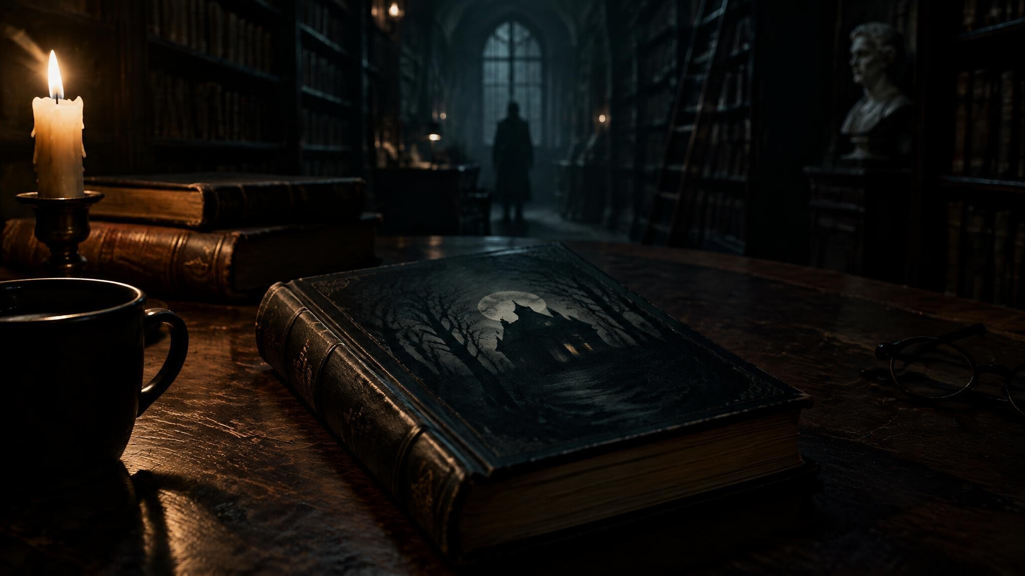 dark book on table